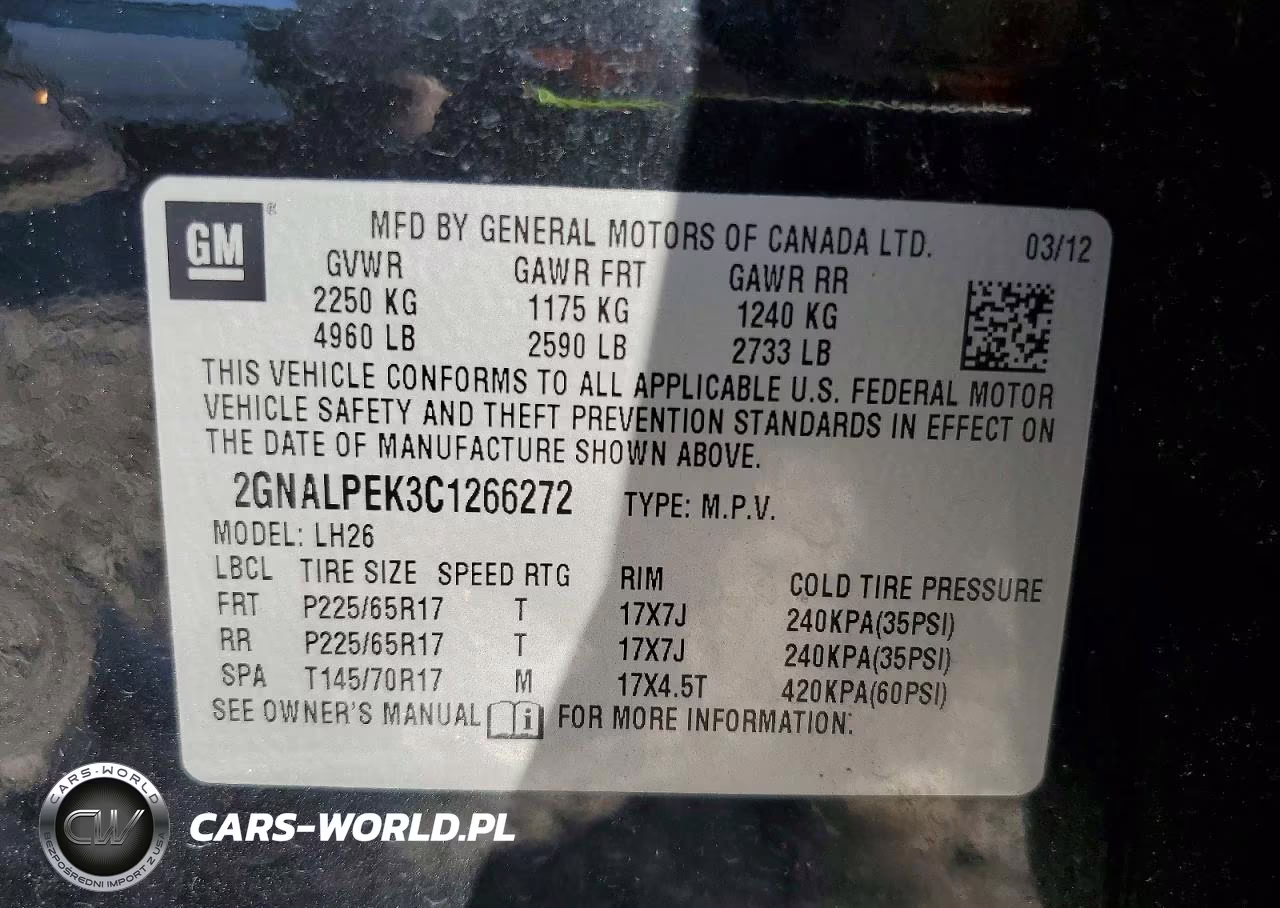 2012 Chevrolet Equinox Lt VIN:2GNALPEK3C1266272 - 13