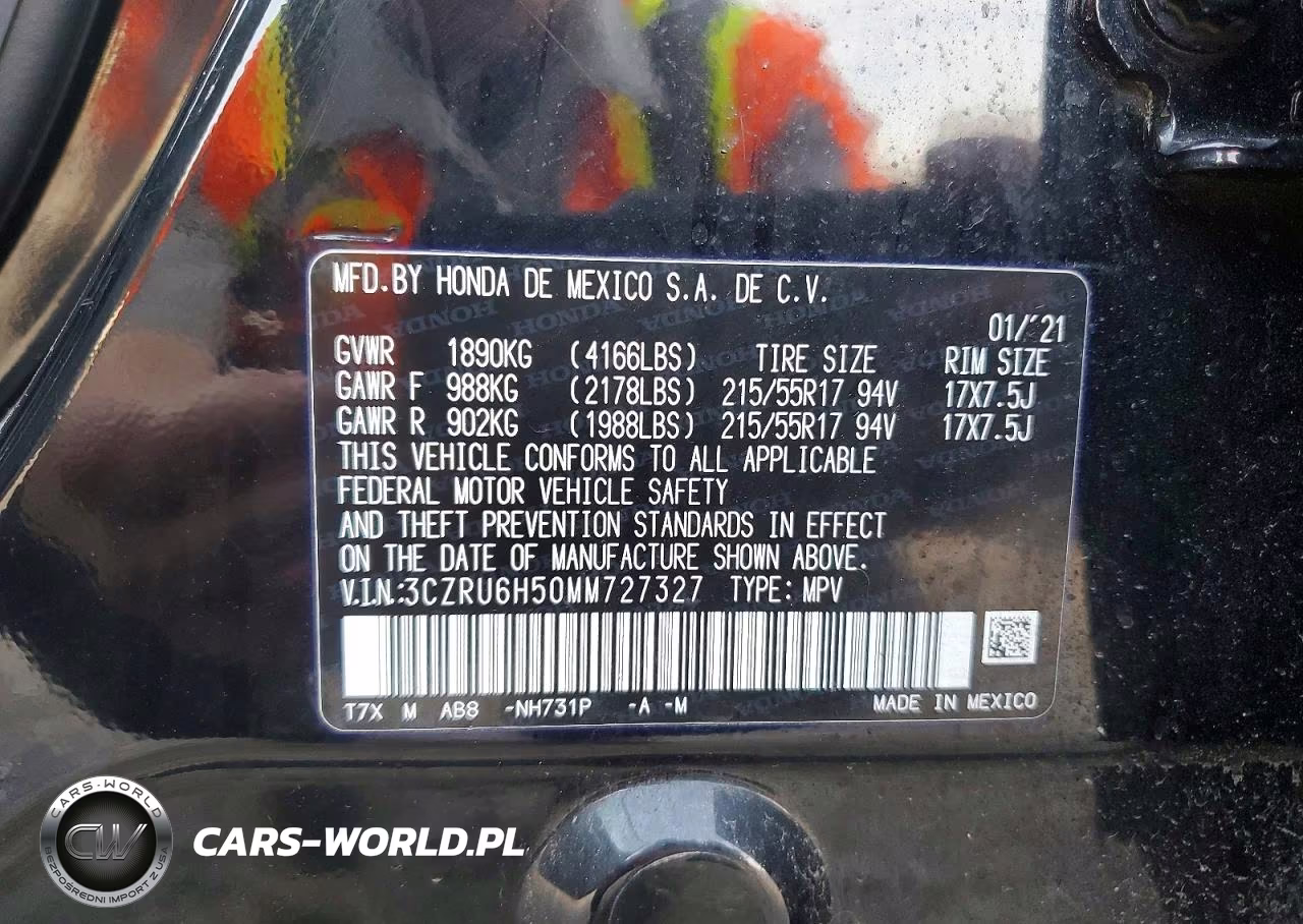 2021 Honda Hr-V Ex VIN:3CZRU6H50MM727327 - 13