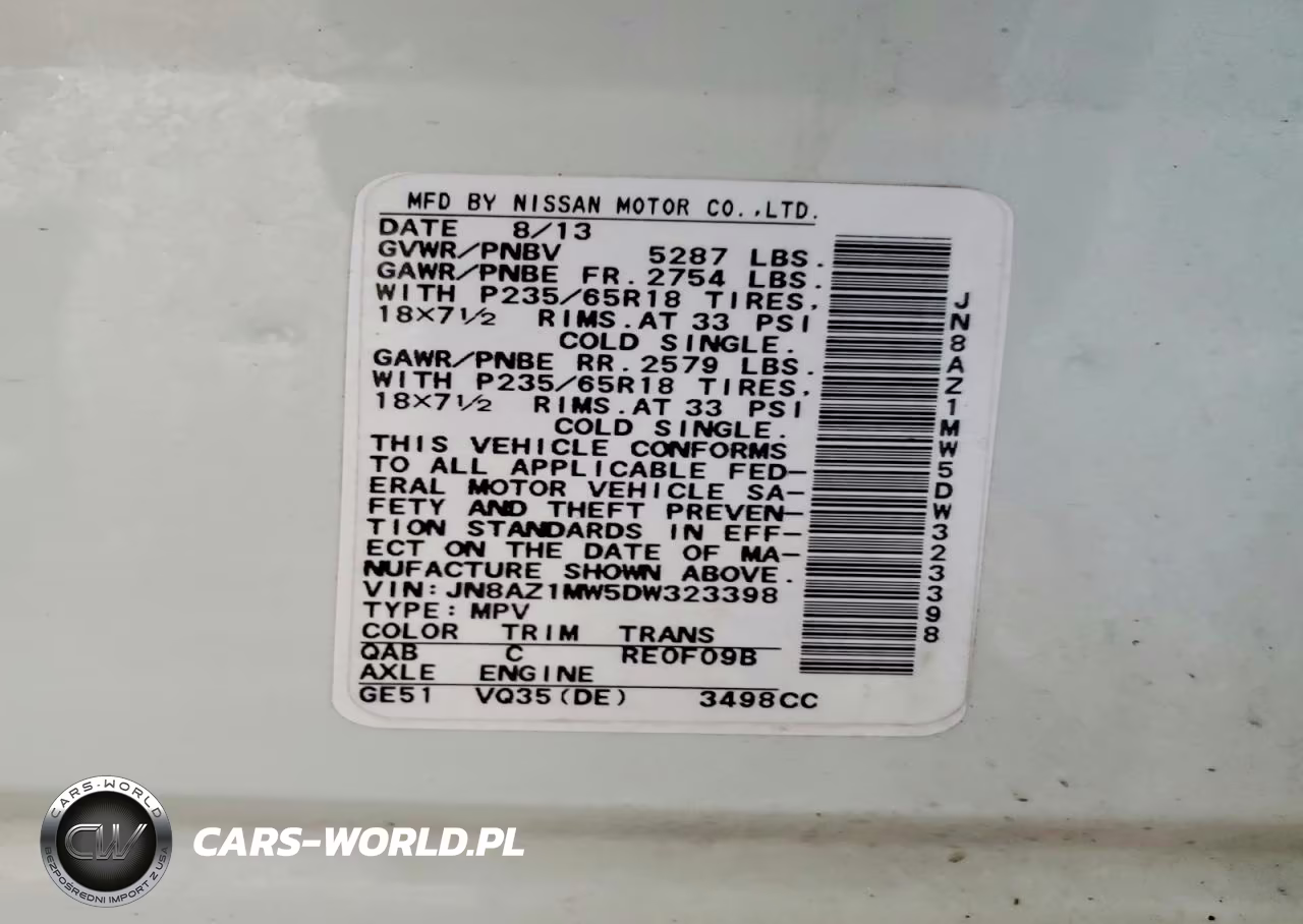 2013 Nissan Murano S VIN:JN8AZ1MW5DW323398 - 14
