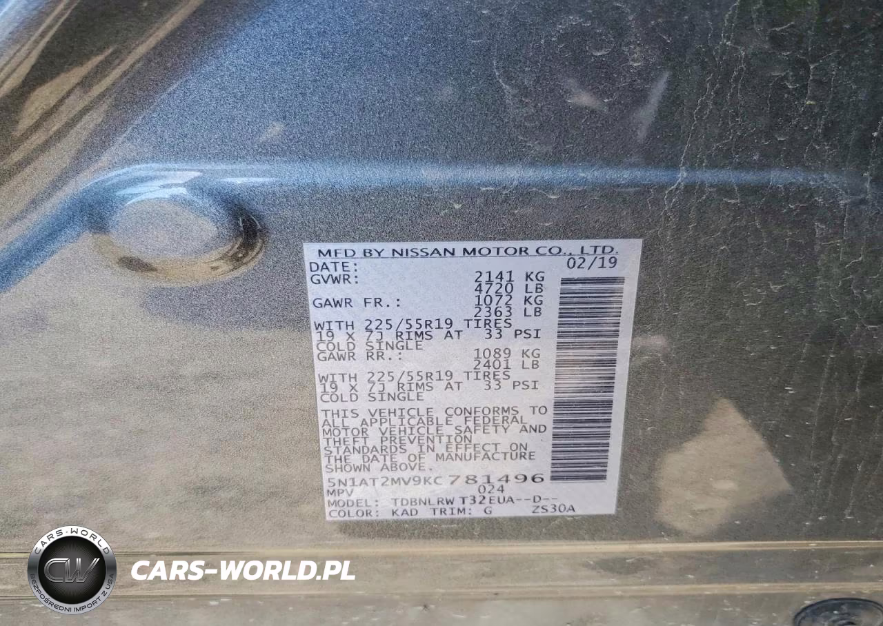 2019 Nissan Rogue Sl VIN:5N1AT2MV9KC781496 - 13