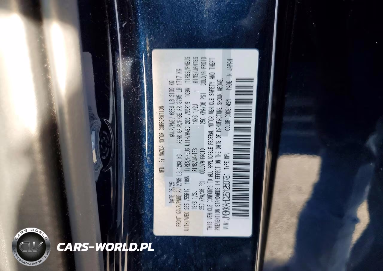 2025 Mazda Cx-90 Select VIN:JM3KKAHD2S1250781 - 14