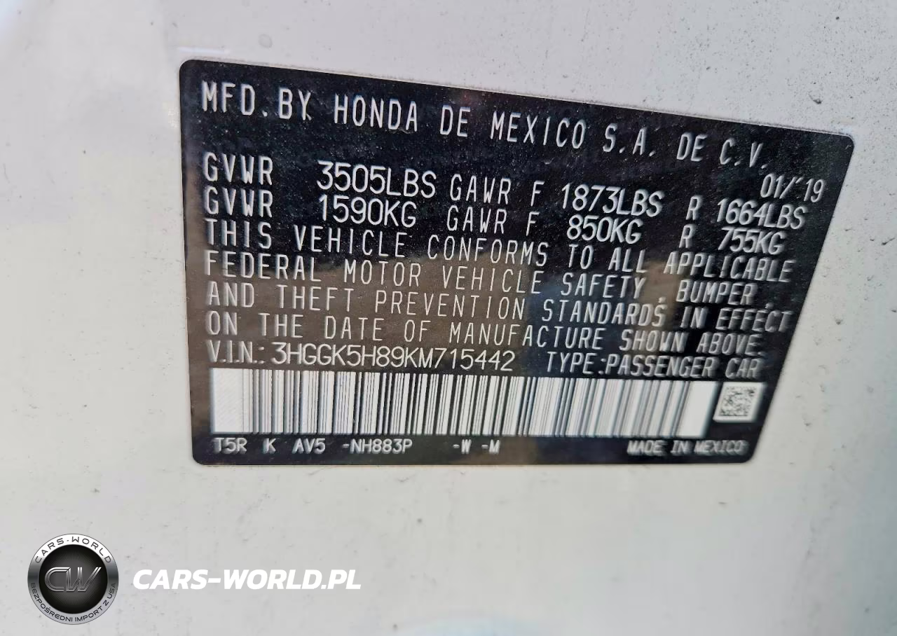 2019 Honda Fit Ex VIN:3HGGK5H89KM715442 - 12