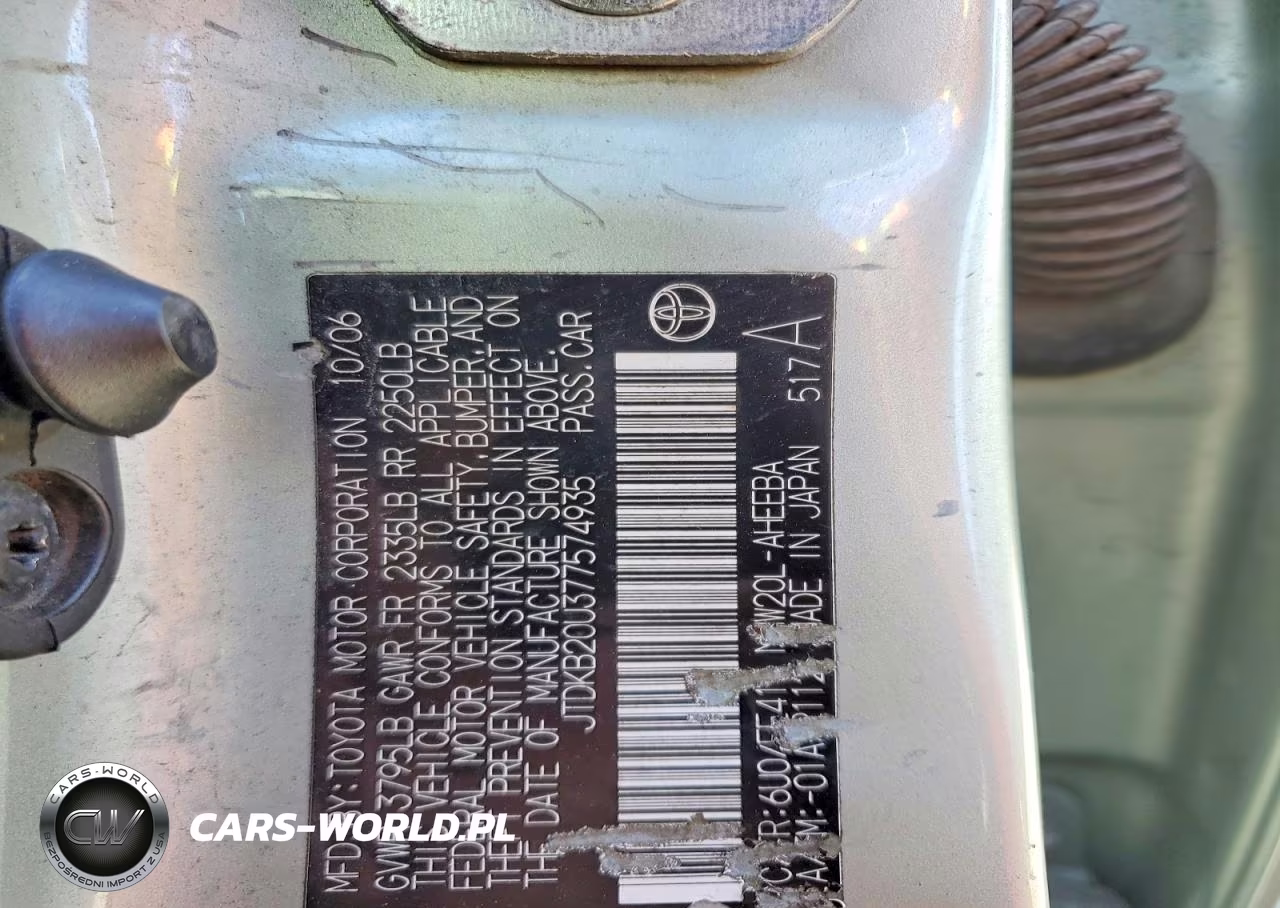 2007 Toyota Prius Base VIN:JTDKB20U377574935 - 12