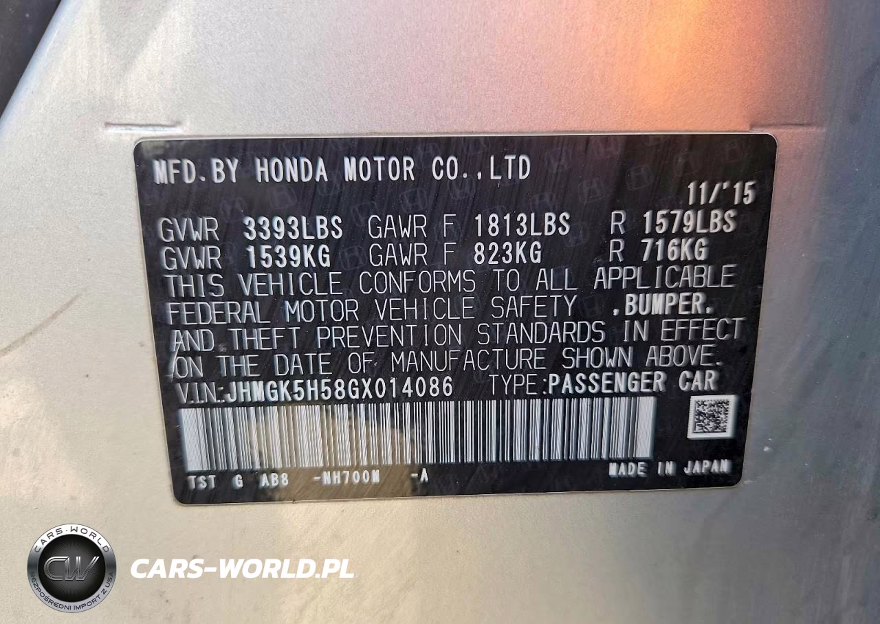 2016 Honda Fit Lx VIN:JHMGK5H58GX014086 - 12