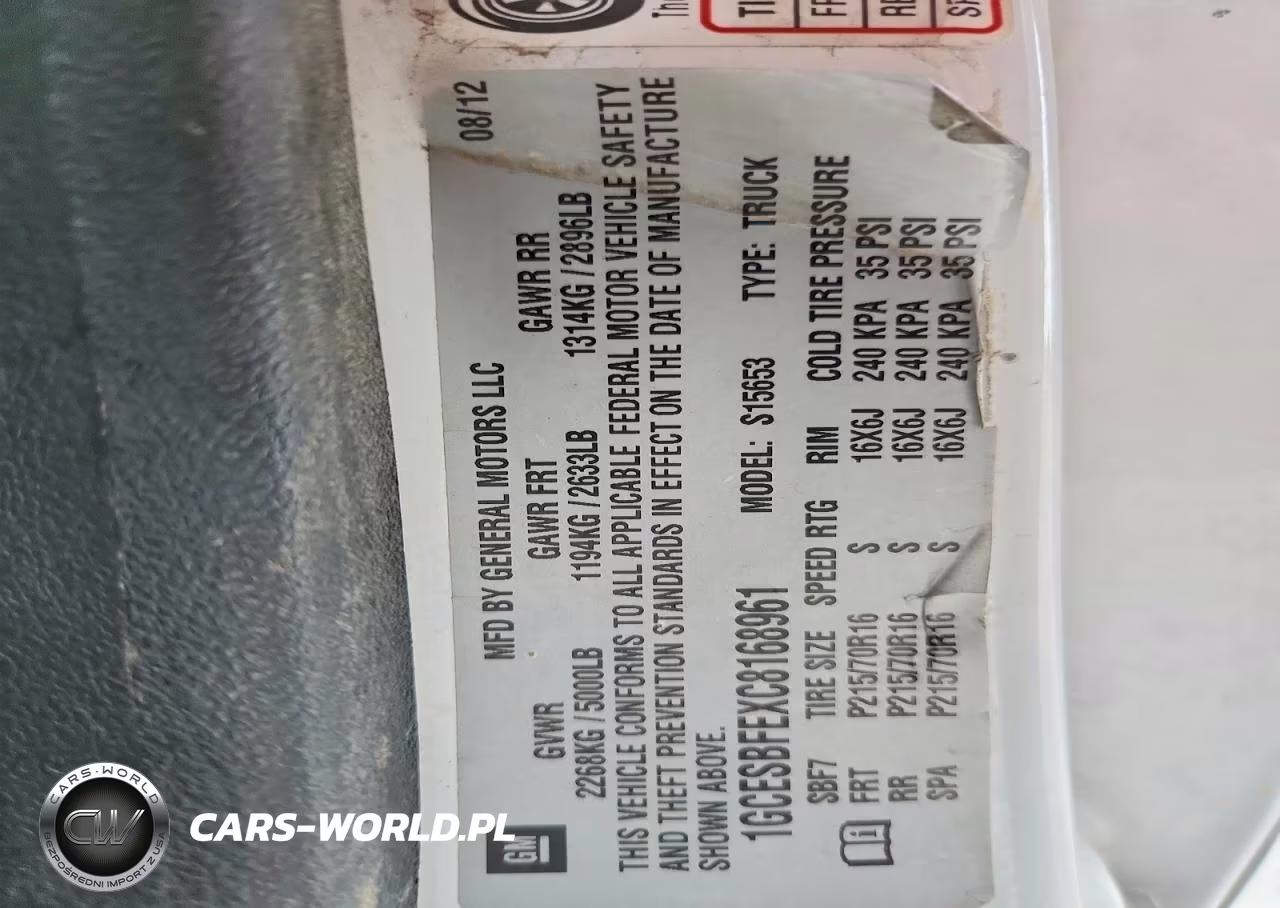 2012 Chev Colorado VIN:1GCESBFEXC8168961 - 12