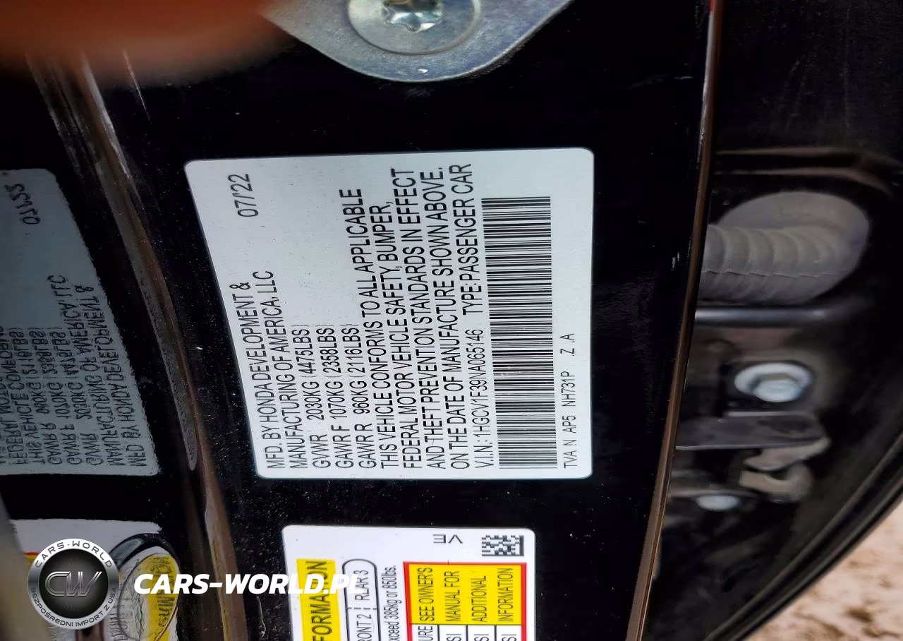 2022 Honda Accord Sport VIN:1HGCV1F39NA065146 - 12