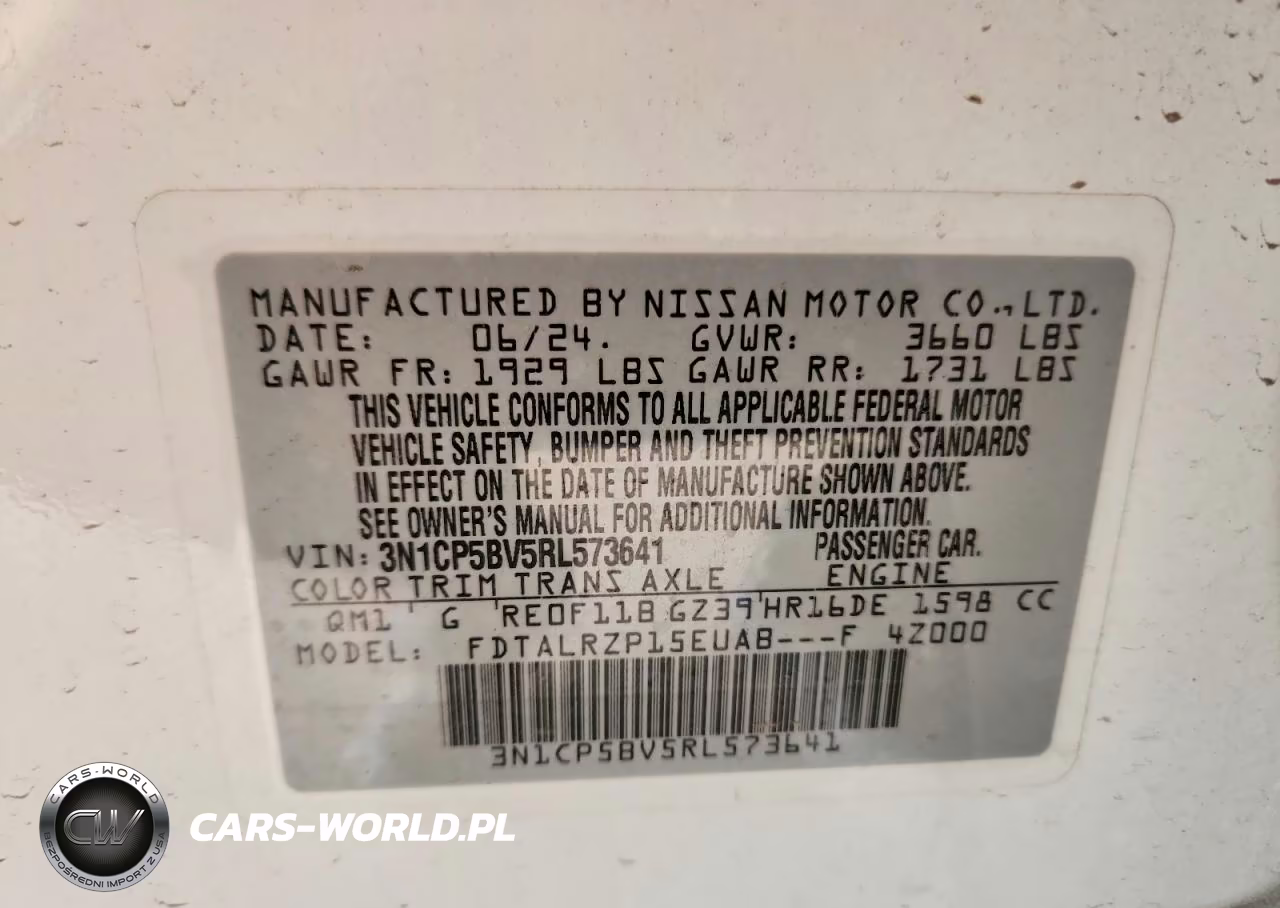 2024 Nissan Kicks S VIN:3N1CP5BV5RL573641 - 12