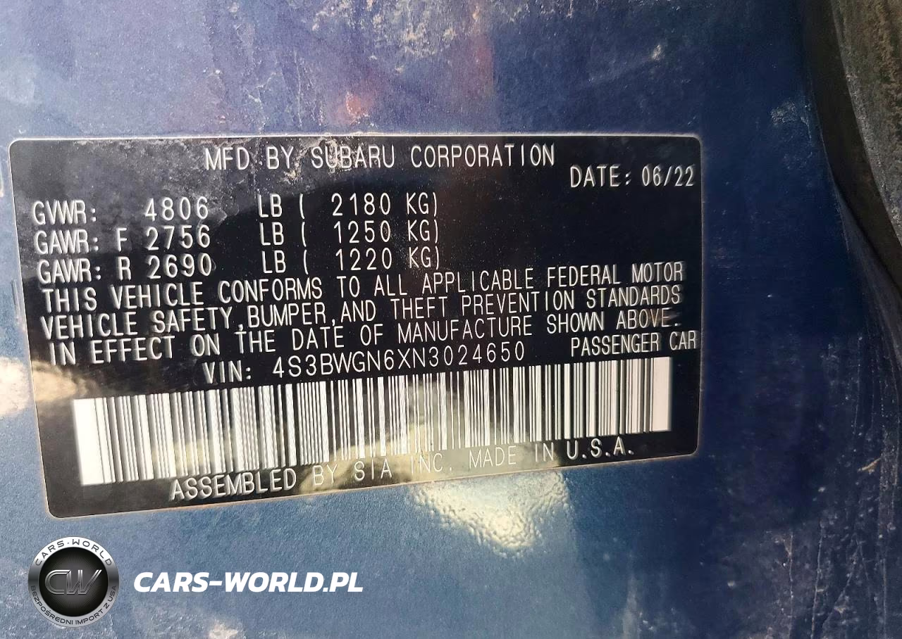 2022 Subaru Legacy Limited Xt VIN:4S3BWGN6XN3024650 - 13