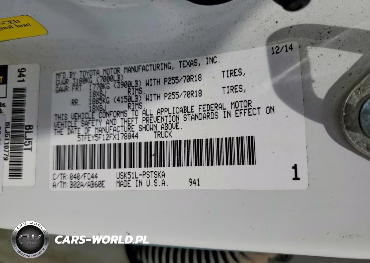 2015 Toyota Tundra Sr5 VIN:5TFEY5F12FX178844 - 12