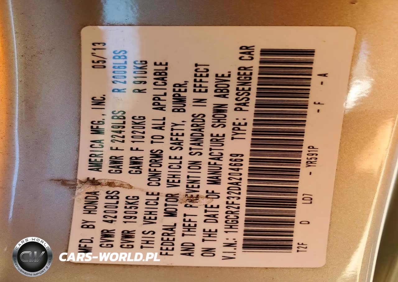 2013 Honda Accord Lx VIN:1HGCR2F32DA204669 - 12