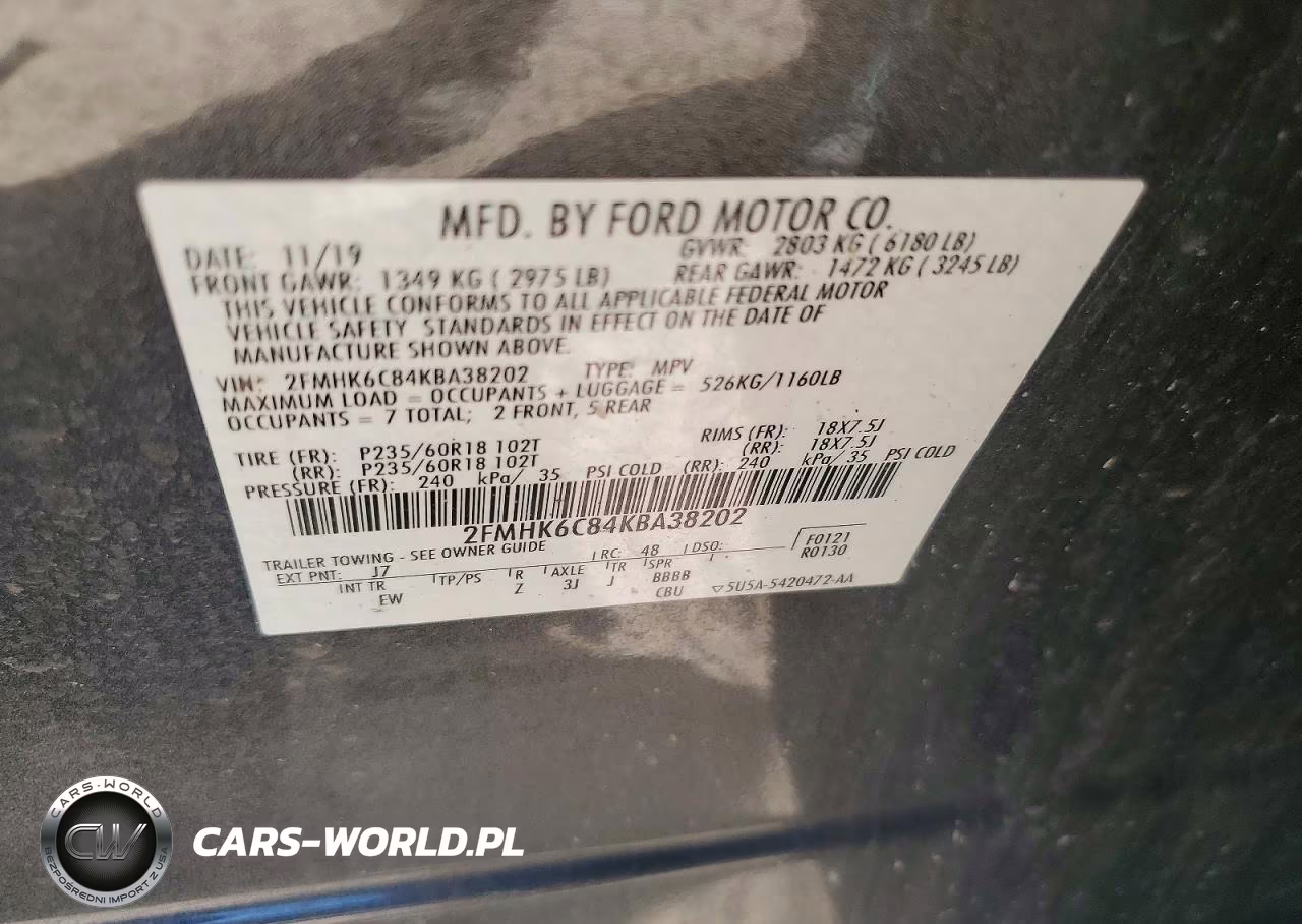 2019 Ford Flex Sel VIN:2FMHK6C84KBA38202 - 12
