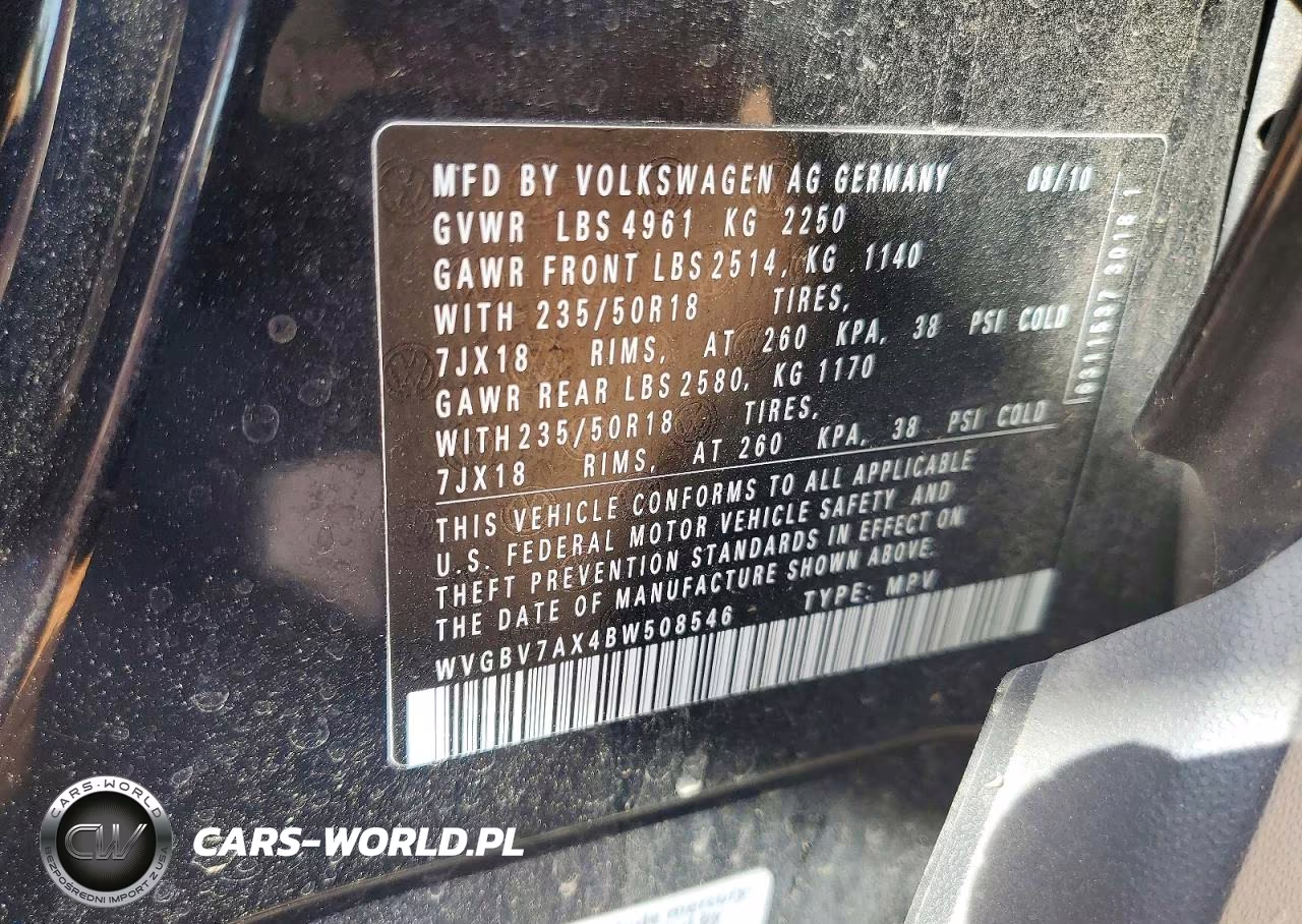 2011 Volkswagen Tiguan S VIN:WVGBV7AX4BW508546 - 13