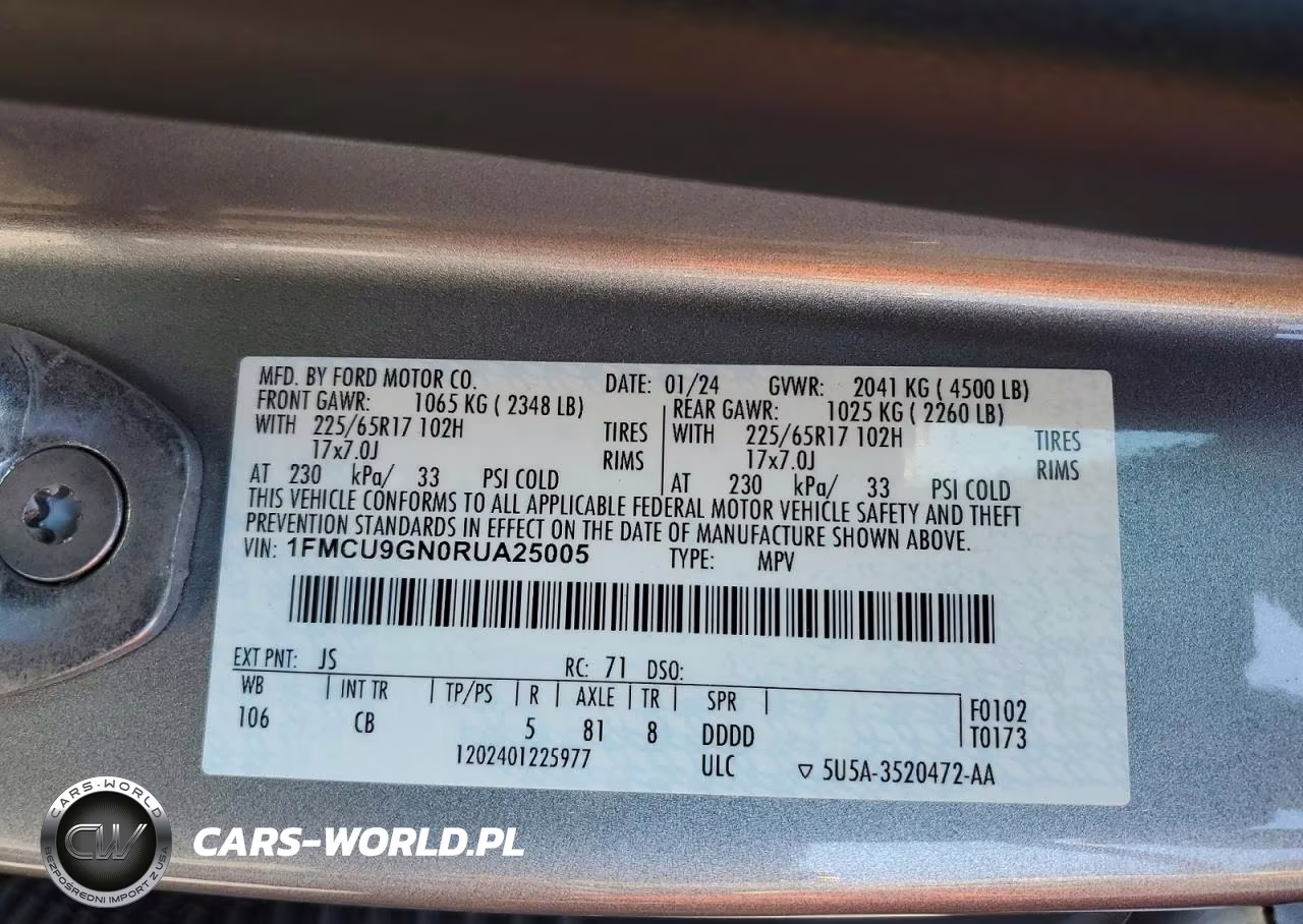 2024 Ford Escape Active VIN:1FMCU9GN0RUA25005 - 13