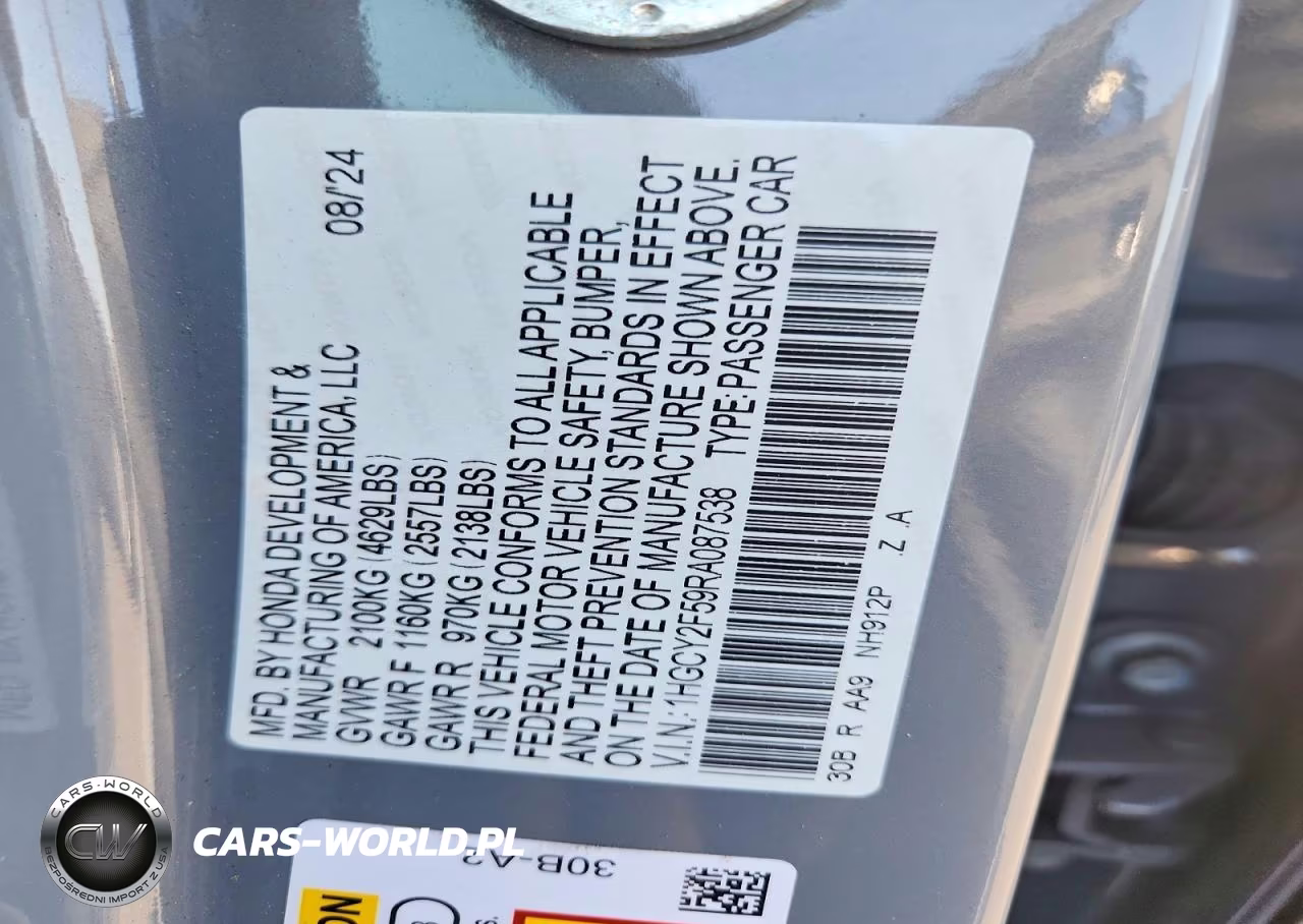 2024 Honda Accord Hybrid Sport VIN:1HGCY2F59RA087538 - 12