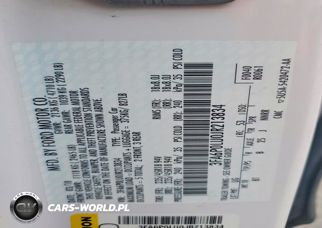 2018 Ford Fusion Se Hybrid VIN:3FA6P0LU0JR213834 - 12