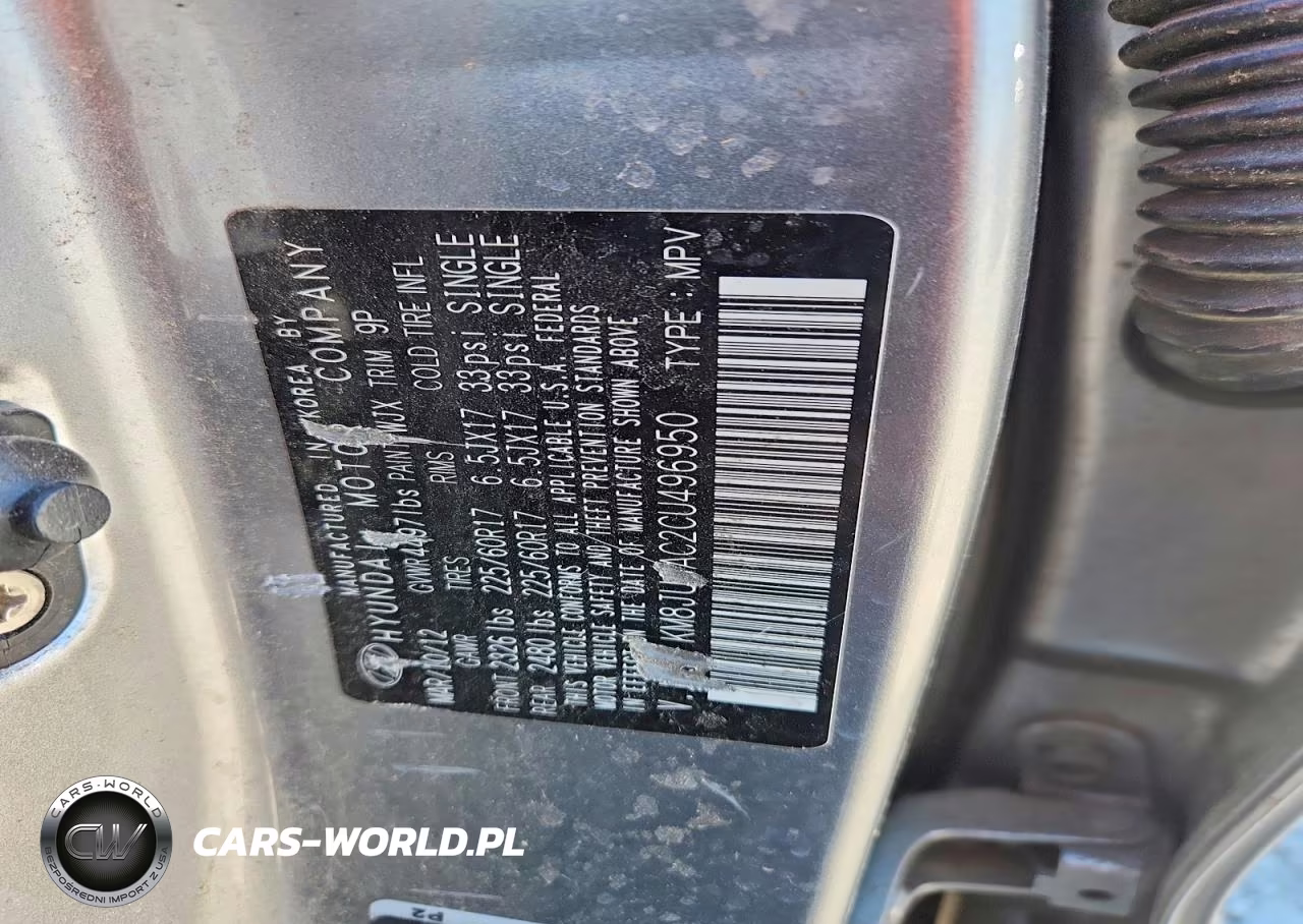 2012 Hyundai Tucson Gls VIN:KM8JU3AC2CU496950 - 13