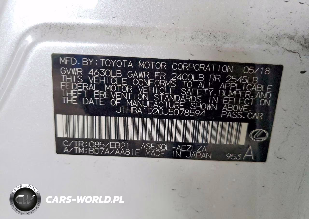 2018 Lexus Is 300 VIN:JTHBA1D20J5078594 - 12