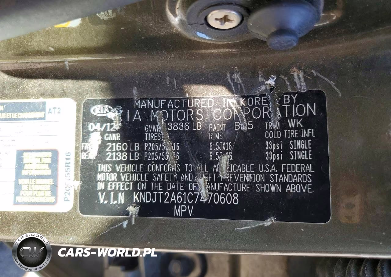 2012 Kia Soul + VIN:KNDJT2A61C7470608 - 12
