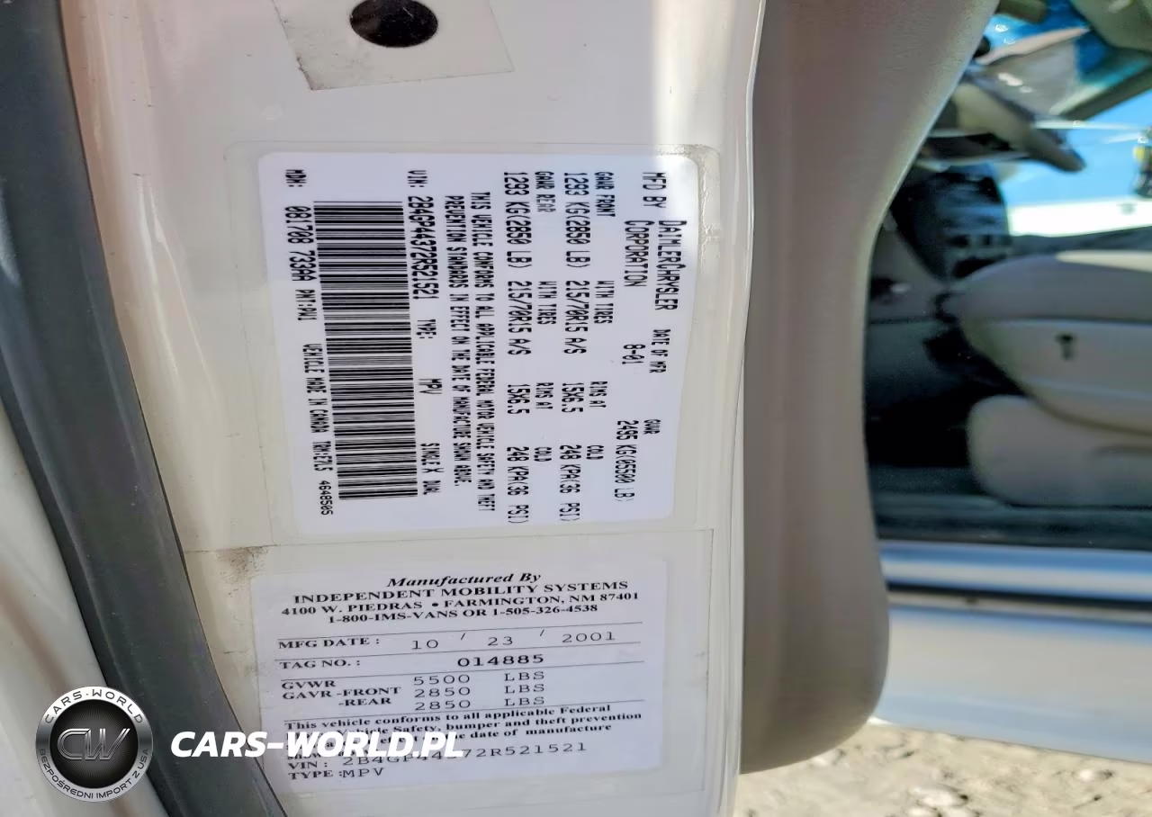 2002 Dodge Caravan VIN:2B4GP44372R521521 - 12