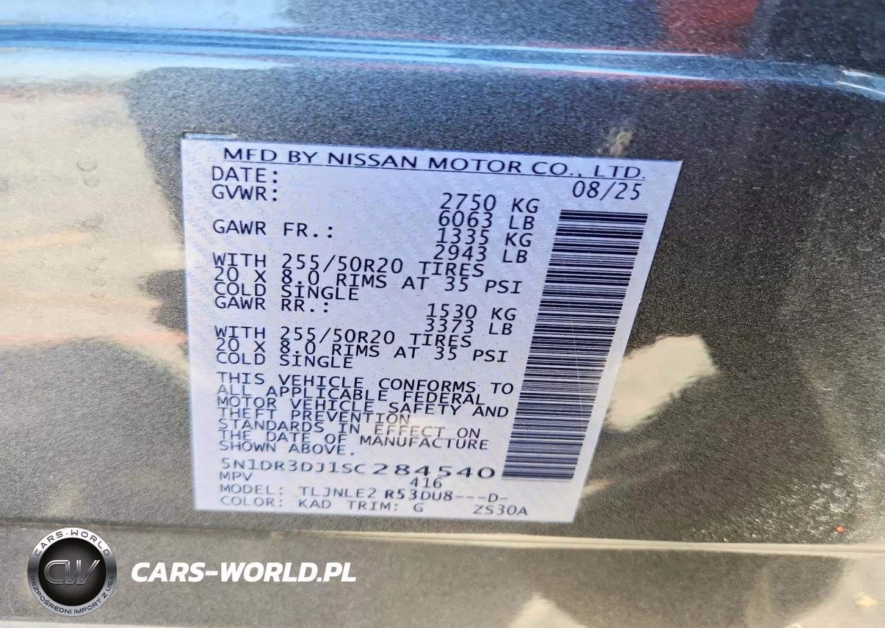 2025 Nissan Pathfinder Platinum VIN:5N1DR3DJ1SC284540 - 14