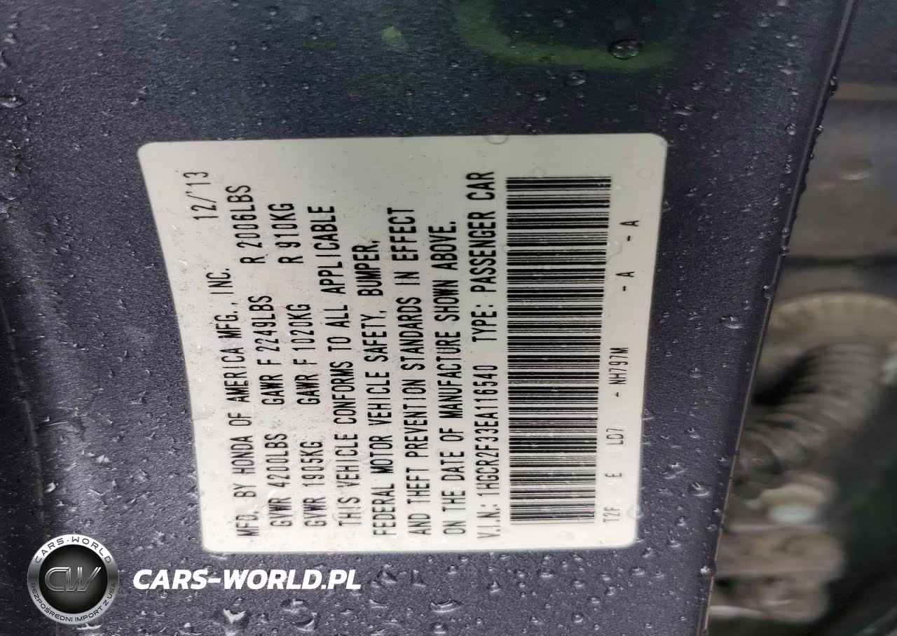 2014 Honda Accord Lx VIN:1HGCR2F33EA116540 - 13