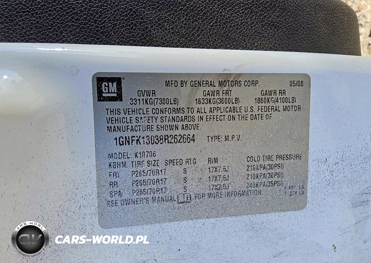 2008 Chevrolet Tahoe K1500 VIN:1GNFK13038R262664 - 14