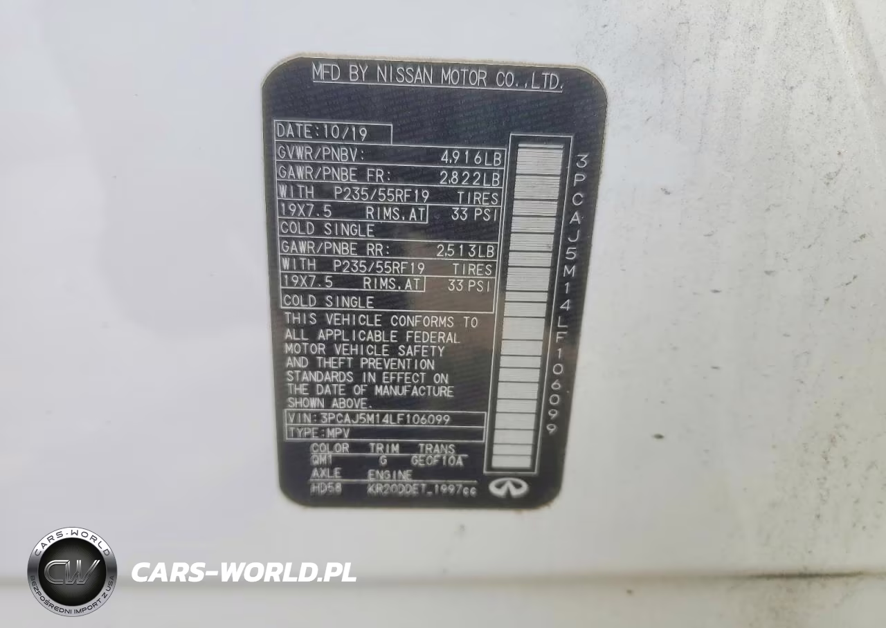 2020 Infiniti Qx50 Luxe VIN:3PCAJ5M14LF106099 - 14