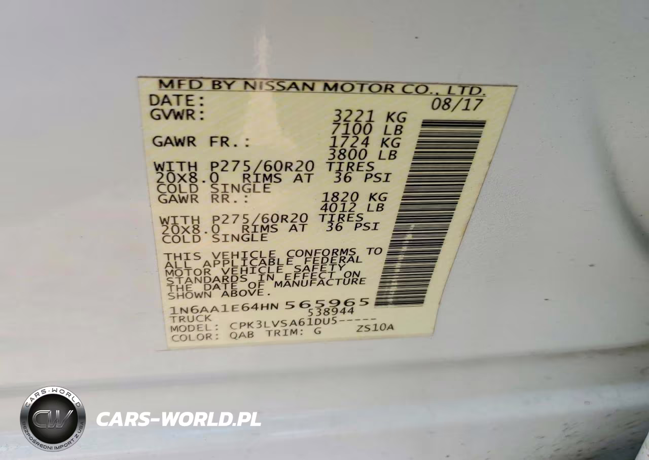 2017 Nissan Titan Sl VIN:1N6AA1E64HN565965 - 12