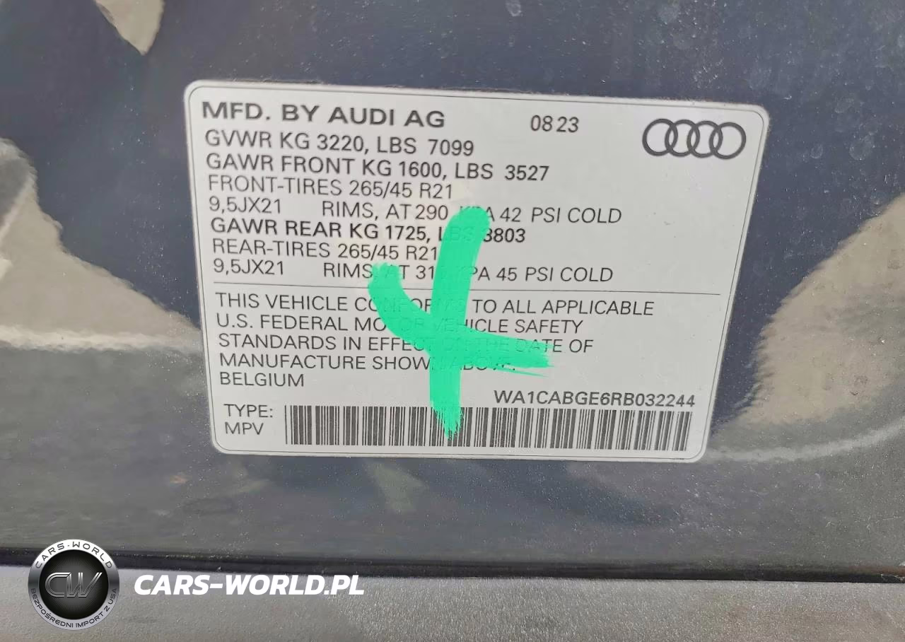 2024 Audi Q8 E-Tron Sportback Premium Plus VIN:WA1CABGE6RB032244 - 13