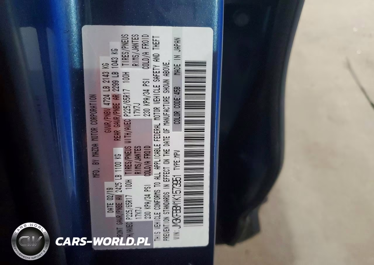 2019 Mazda Cx-5 Sport VIN:JM3KFBBM1K1573951 - 13