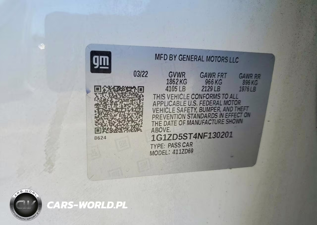 2022 Chevrolet Malibu Lt VIN:1G1ZD5ST4NF130201 - 12