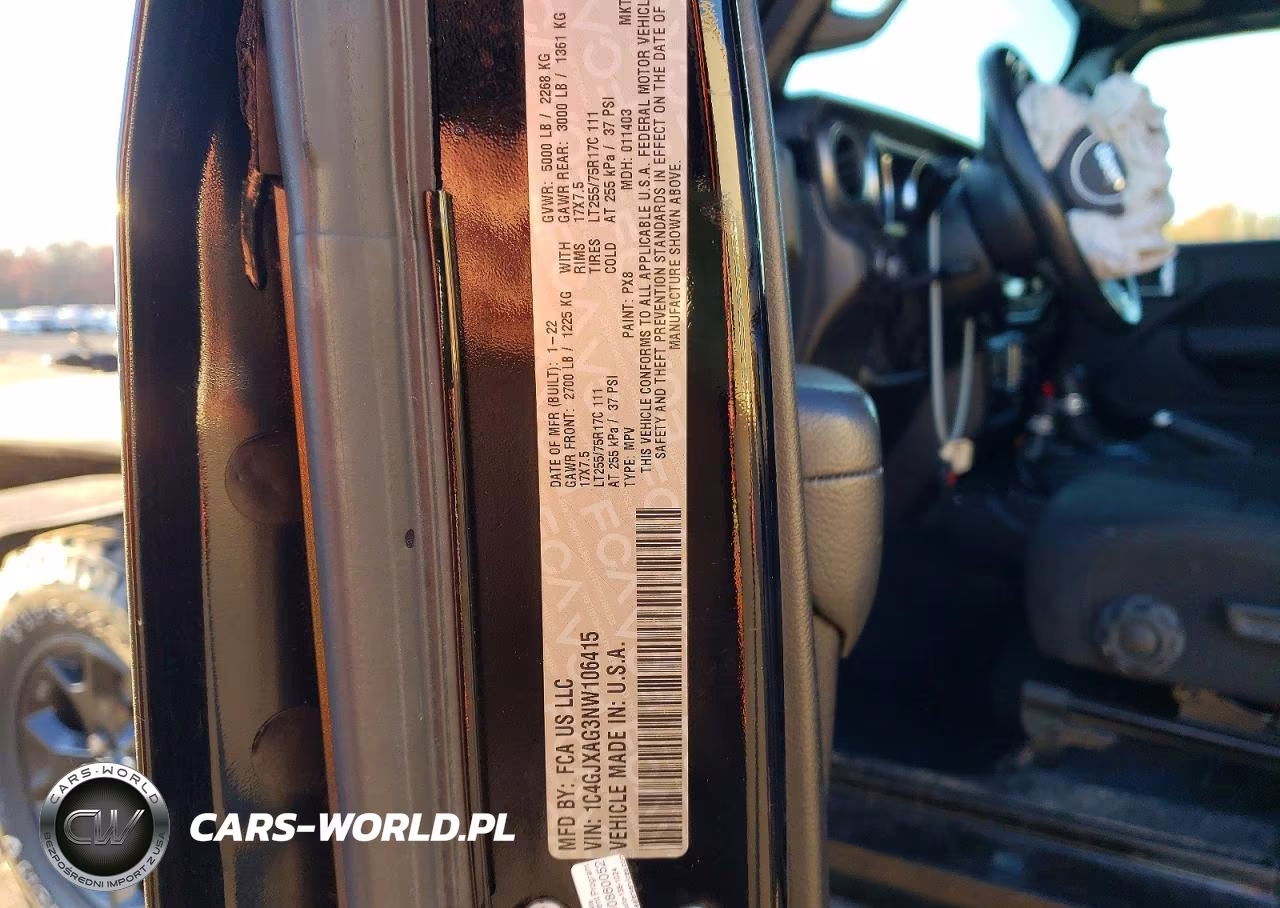 2022 Jeep Wrangler Sport VIN:1C4GJXAG3NW106415 - 13
