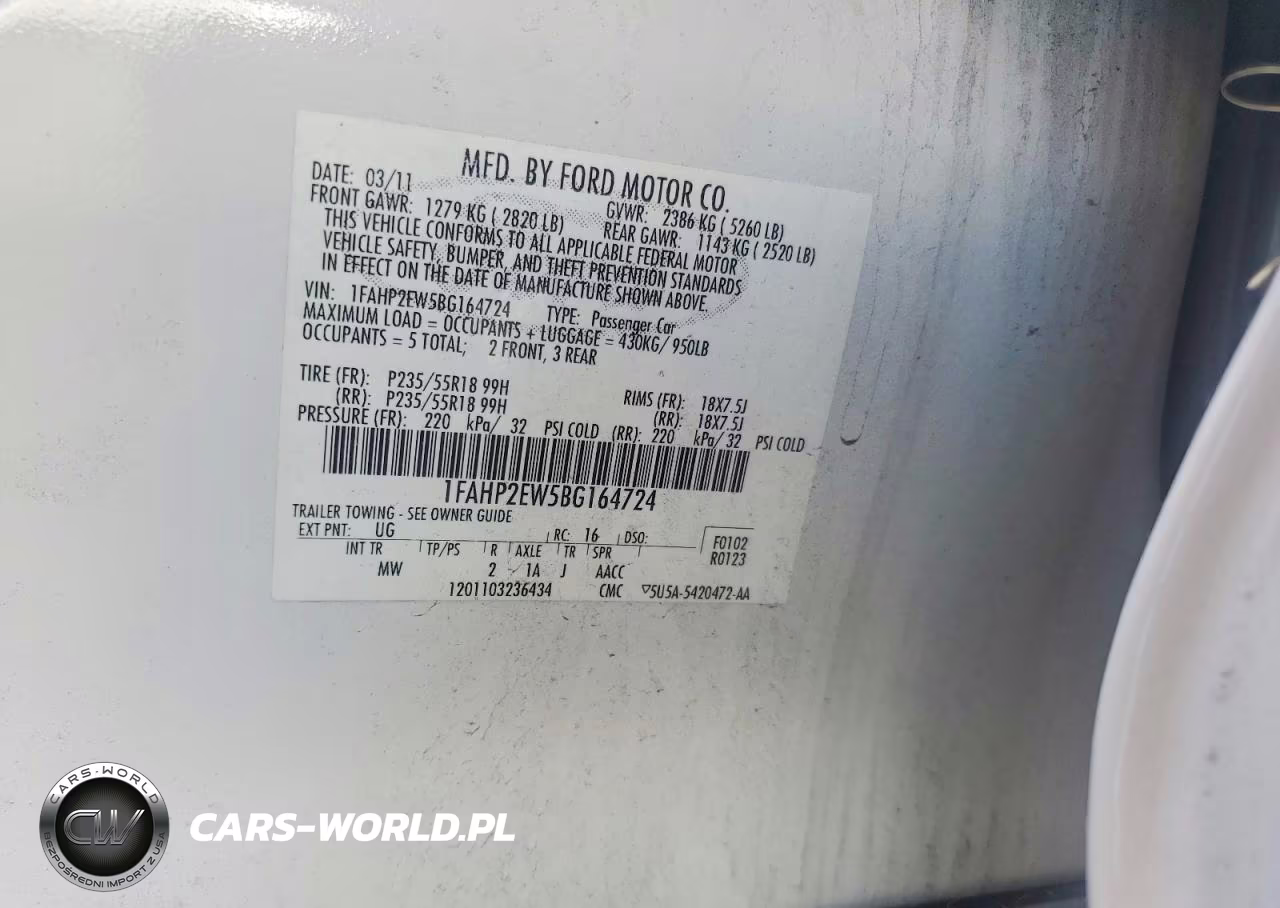 2011 Ford Taurus Sel VIN:1FAHP2EW5BG164724 - 12