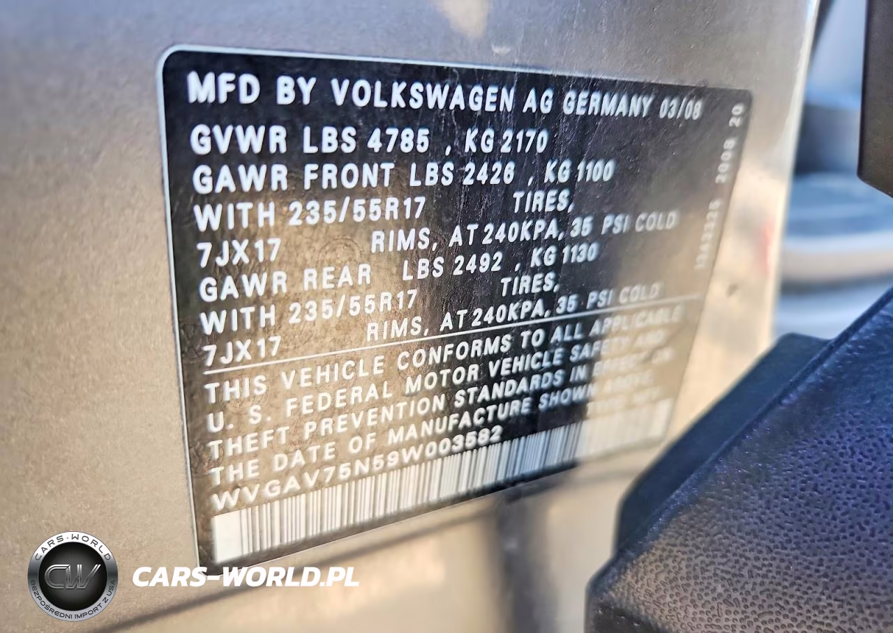 2009 Volkswagen Tiguan S VIN:WVGAV75N59W003582 - 14