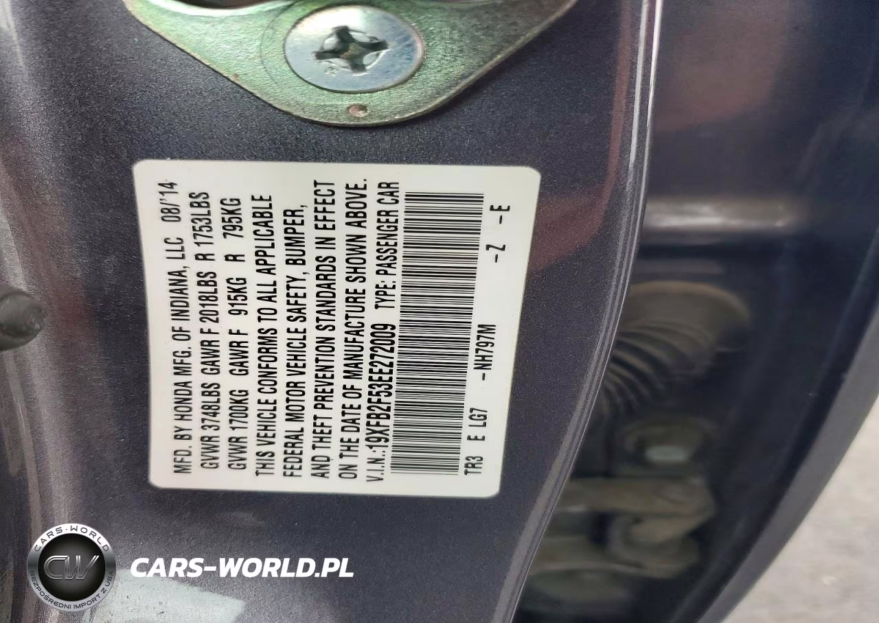 2014 Honda Civic Lx VIN:19XFB2F53EE272009 - 12