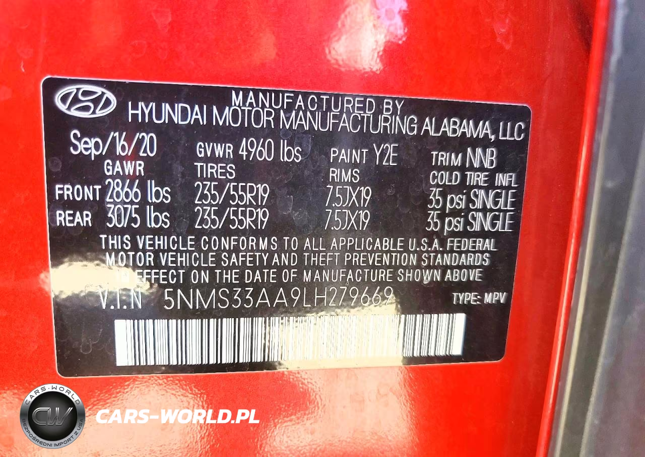 2020 Hyundai Santa Fe Sel 2.0T VIN:5NMS33AA9LH279669 - 14