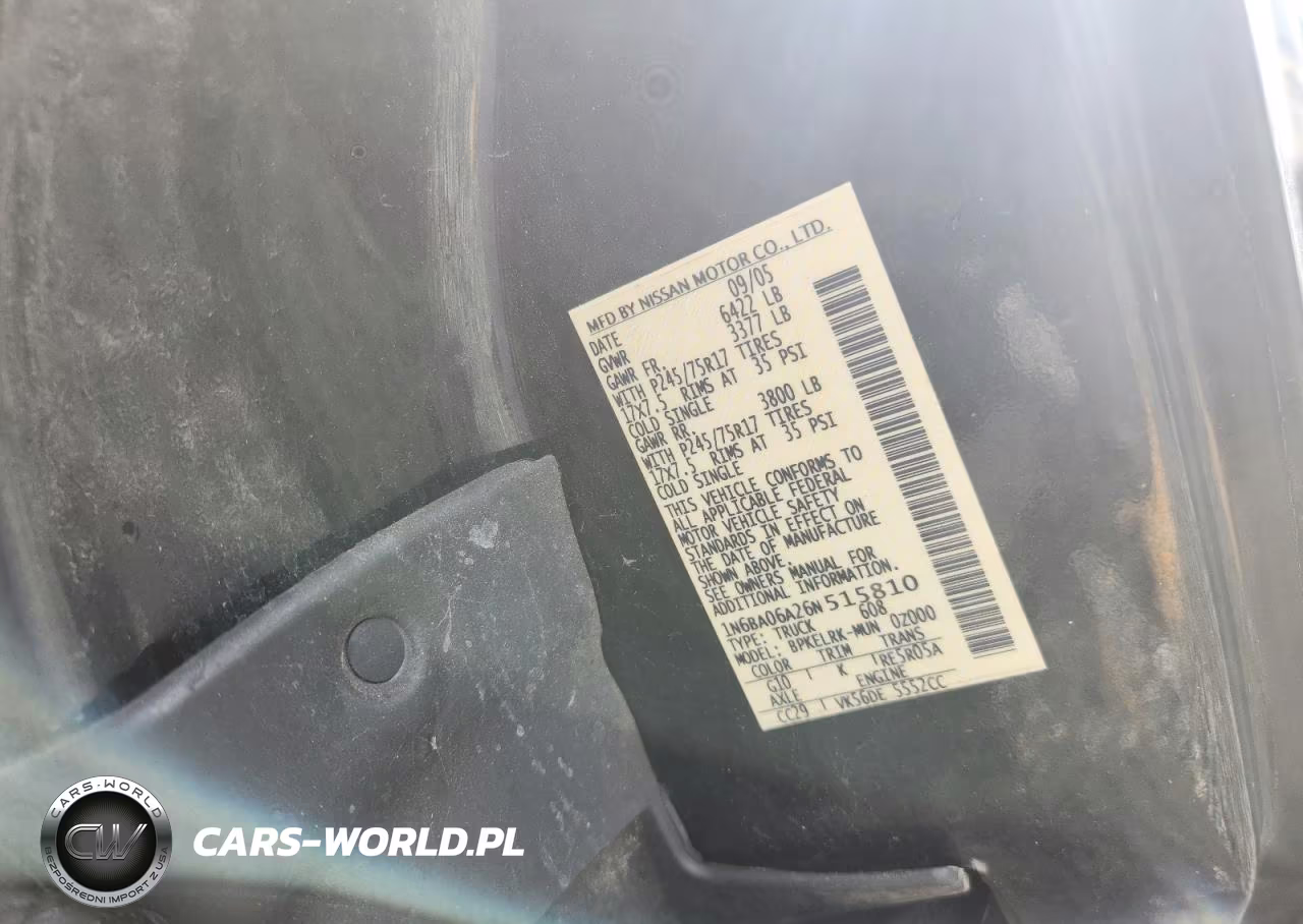 2006 Nissan Titan Xe Ffv VIN:1N6BA06A26N515810 - 13