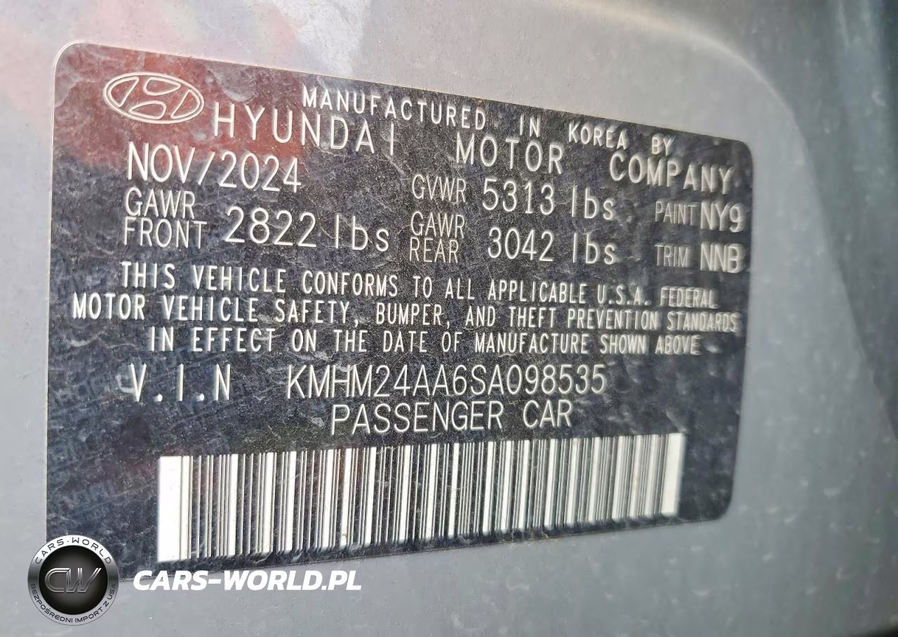 2025 Hyundai Ioniq 6 Se VIN:KMHM24AA6SA098535 - 12