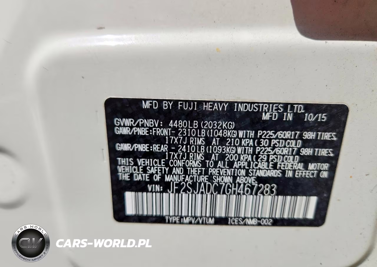 2016 Subaru Forester 2.5I Premium VIN:JF2SJADC7GH467283 - 13
