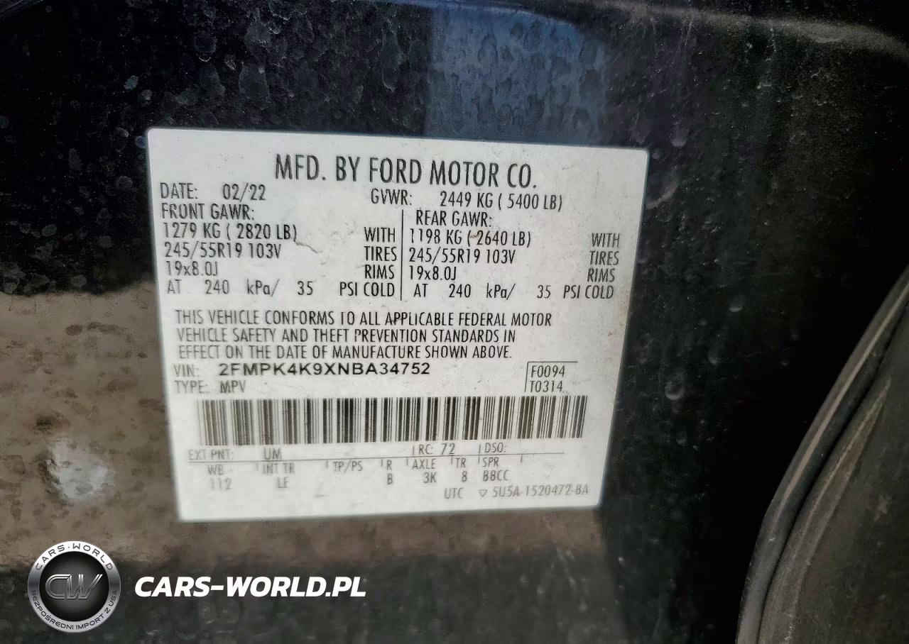 2022 Ford Edge Titanium VIN:2FMPK4K9XNBA34752 - 12