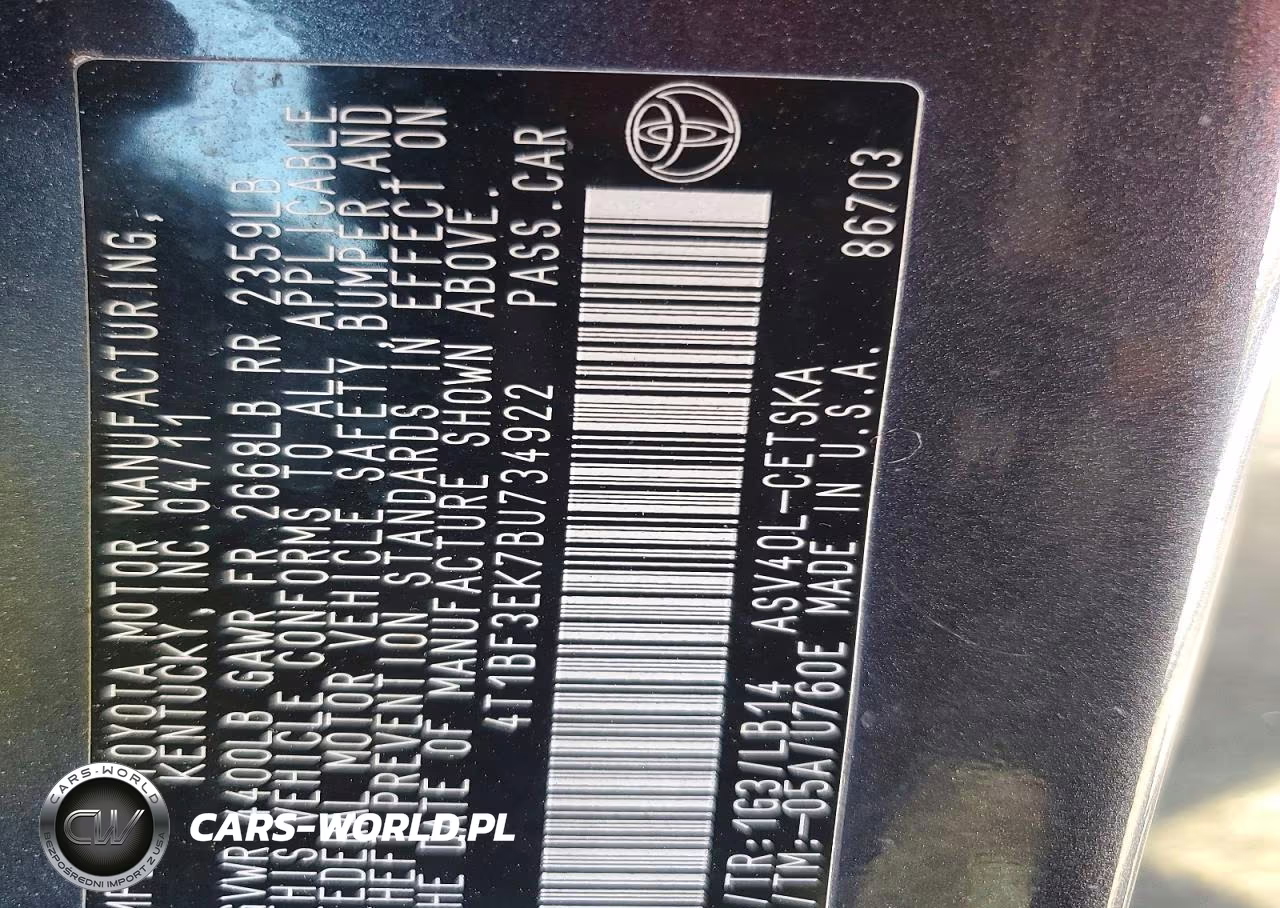 2011 Toyota Camry Se VIN:4T1BF3EK7BU734922 - 12