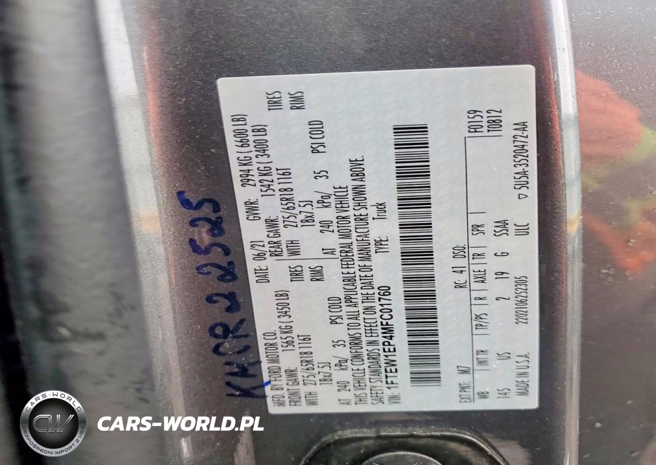 2021 Ford F150 2Wd VIN:1FTEW1EP4MFC01760 - 12