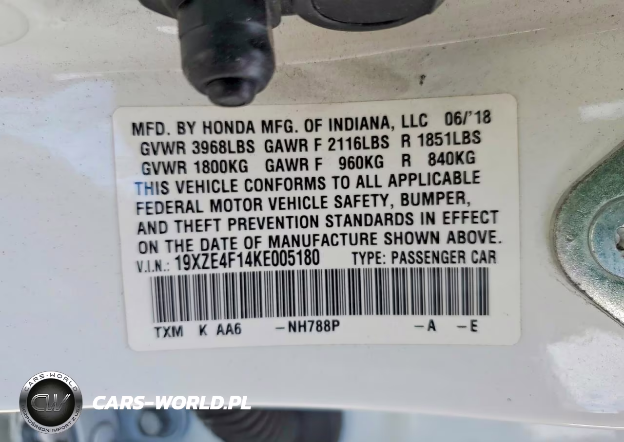 2019 Honda Insight Lx VIN:19XZE4F14KE005180 - 12