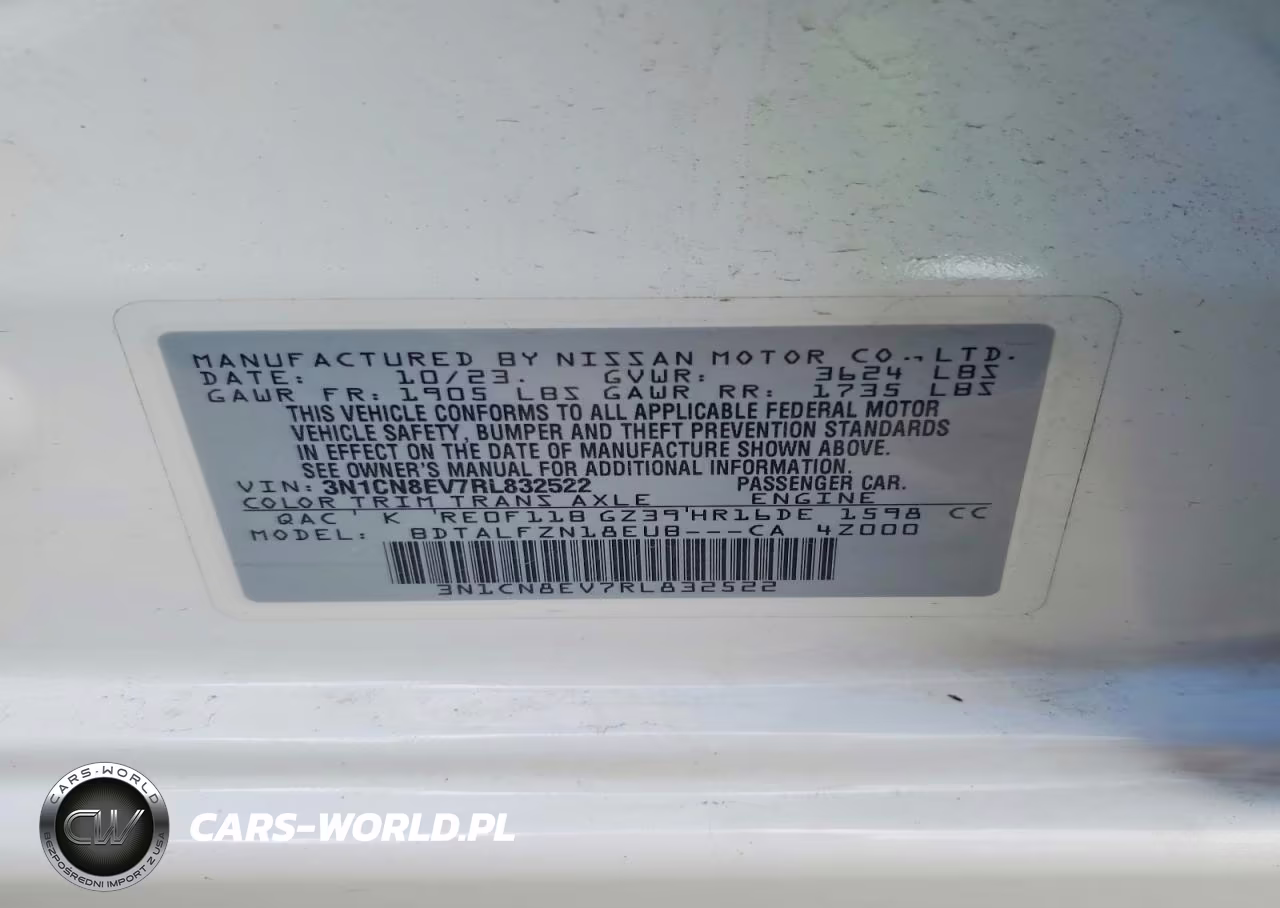 2024 Nissan Versa Sv VIN:3N1CN8EV7RL832522 - 12