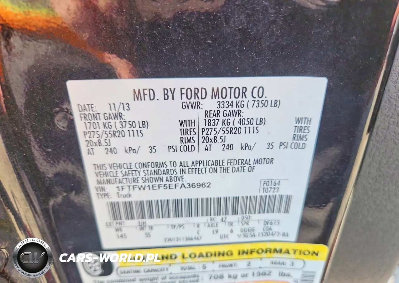 2014 Ford F150 Supercrew VIN:1FTFW1EF5EFA36962 - 12
