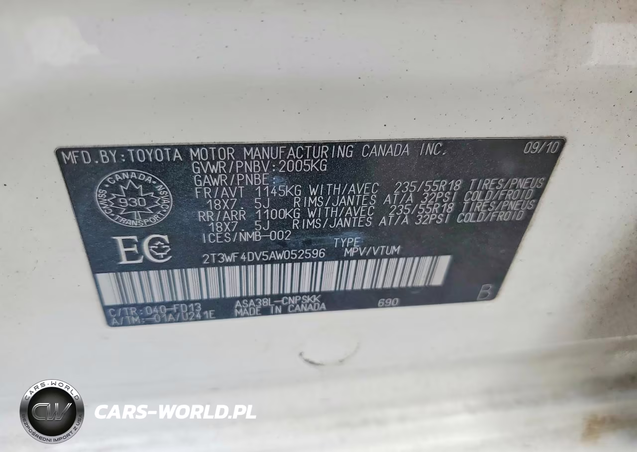 2010 Toyota Rav4 Sport VIN:2T3WF4DV5AW052596 - 13