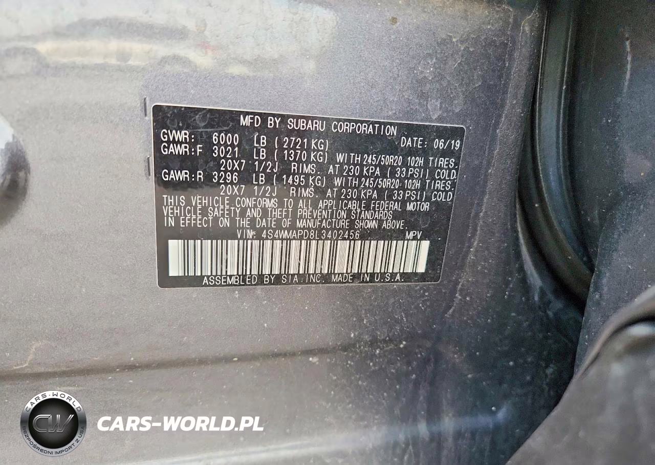 2020 Subaru Ascent Limited VIN:4S4WMAPD8L3402456 - 13