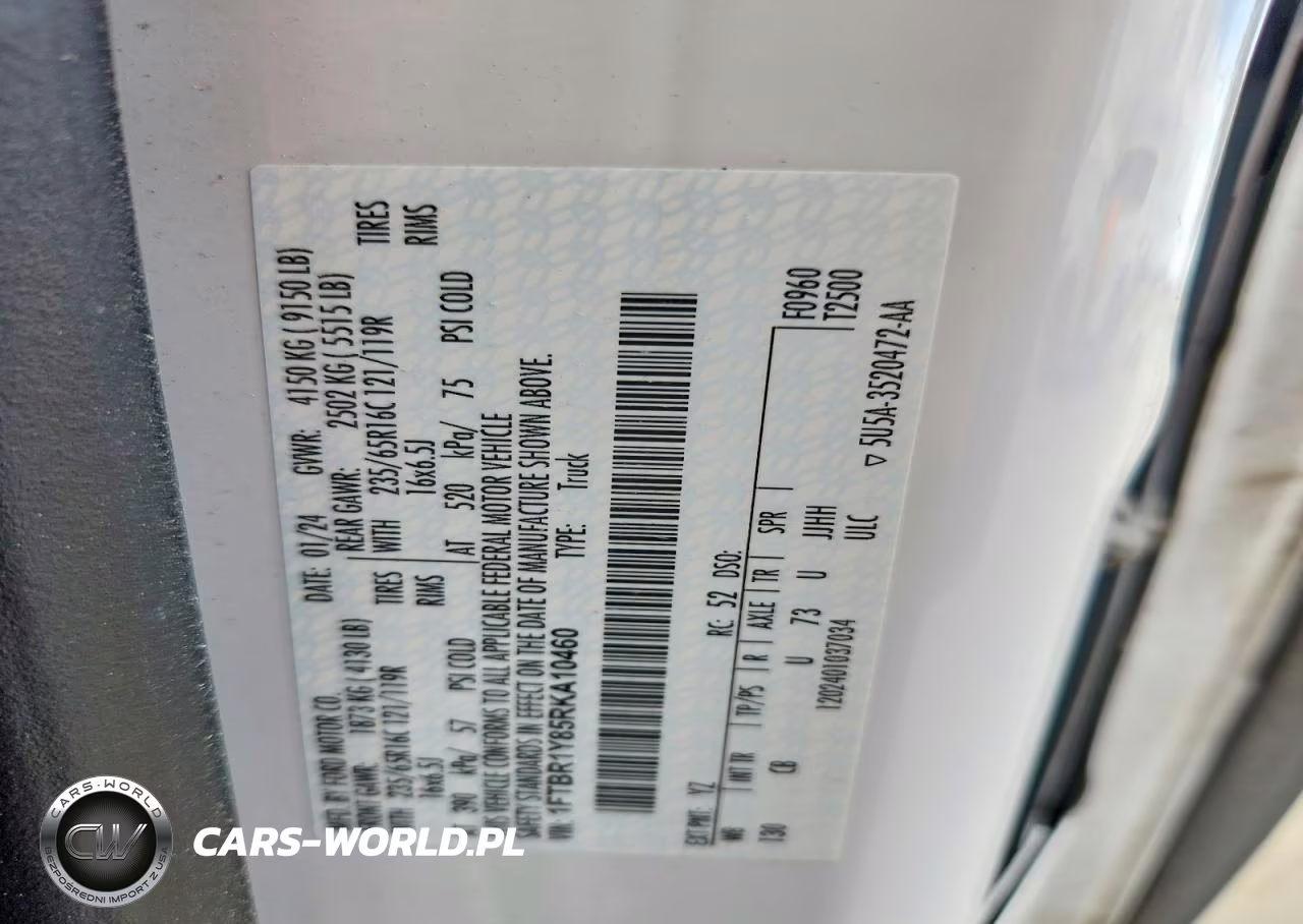 2024 Ford Transit T-250 VIN:1FTBR1Y85RKA10460 - 14