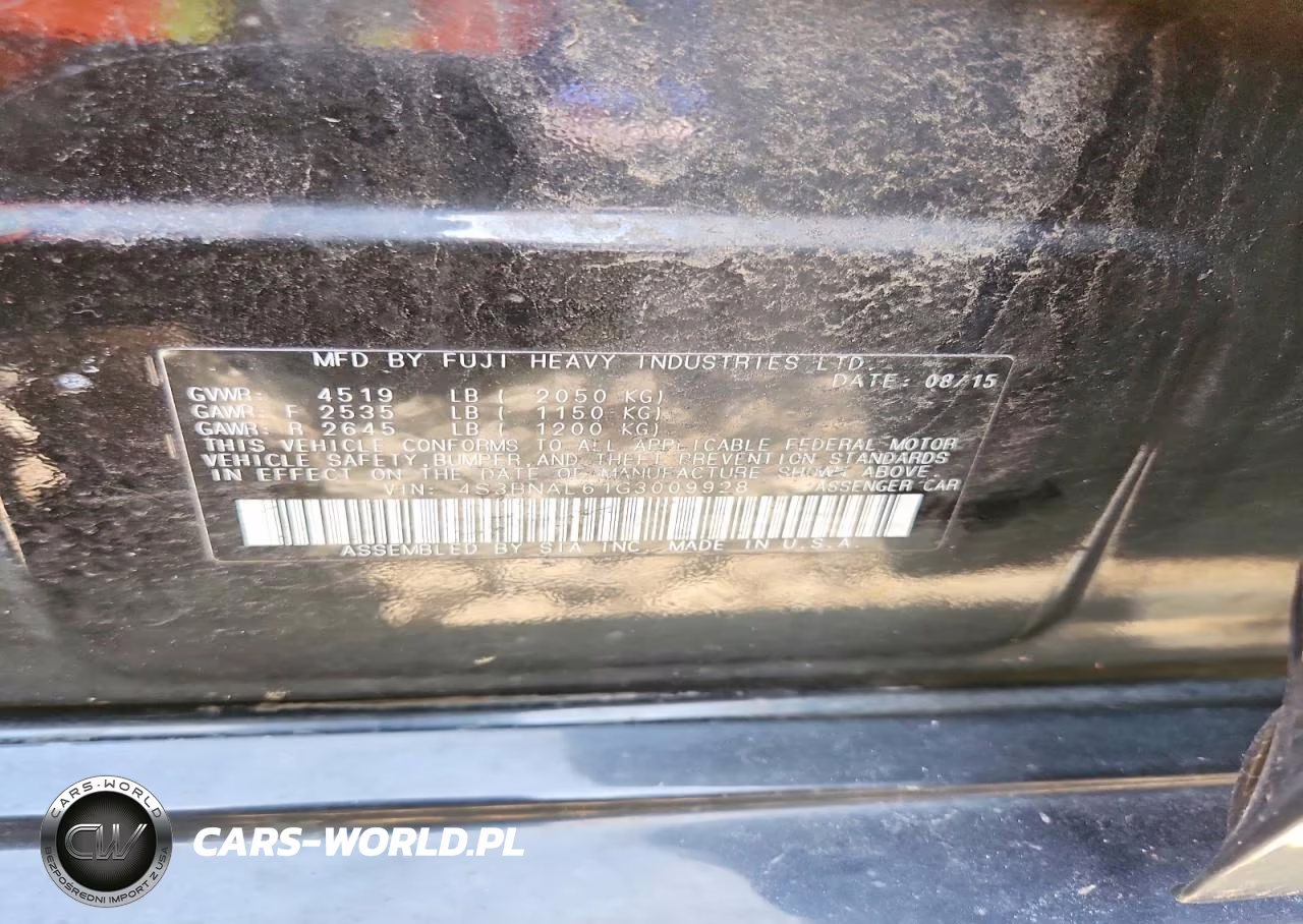 2016 Subaru Legacy 2.5I Limited VIN:4S3BNAL61G3009928 - 12