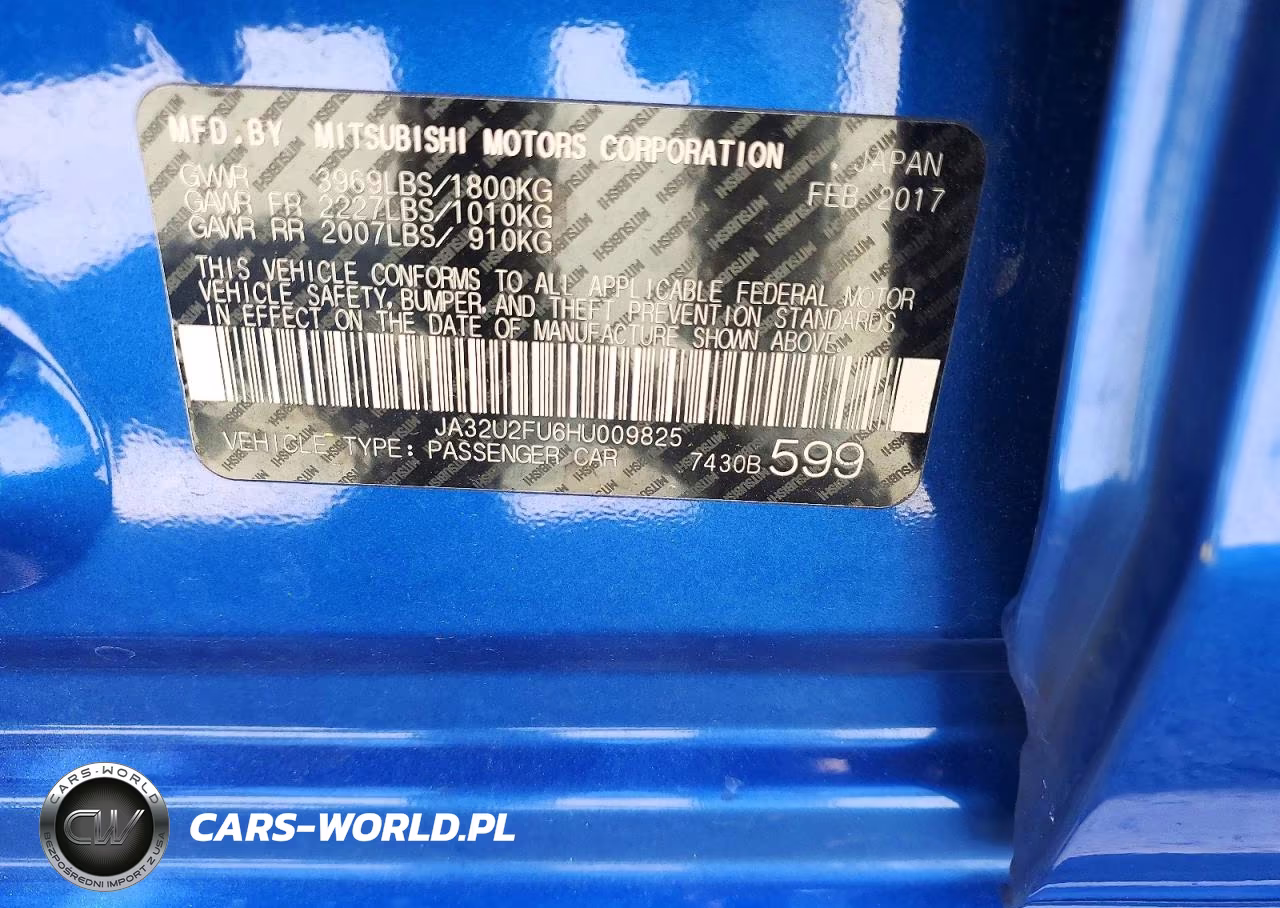 2017 Mitsubishi Lancer Es VIN:JA32U2FU6HU009825 - 12